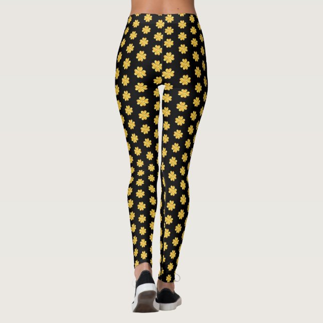 Liebliche goldene Klee Leggings (Rückseite)