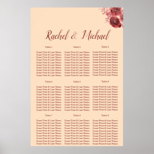 Liebliche Groß- und Pfirsichhochzeit Poster