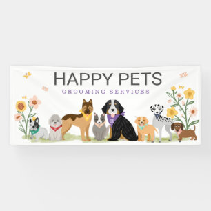 Liebliche Happy Pet Family Pet Care, Grooming Whit Banner