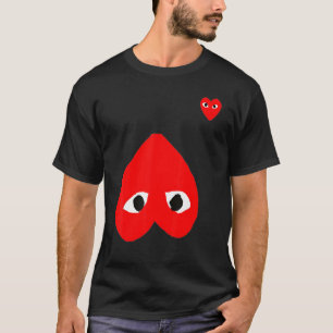 Liebliche Heart Pocket Männer Frauen Kinder Rotes T-Shirt