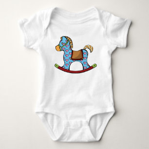 Liebliche Herz Rocking Horse Baby Bodysuit Strampler