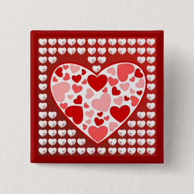 Liebliche Herzen Button (Vorderseite)