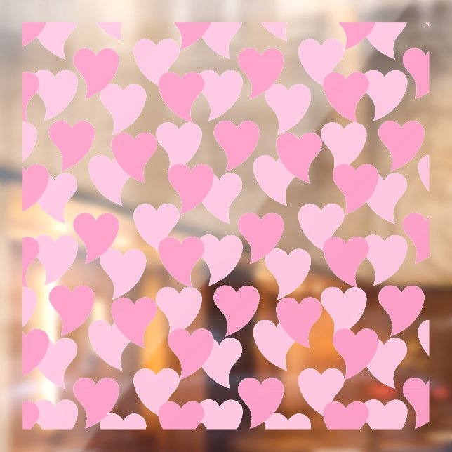 Liebliche Herzen Nahtloses Muster Fensteraufkleber (Blatt 2)