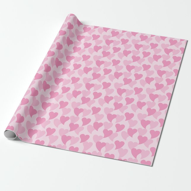 Liebliche Herzen Nahtloses Muster Geschenkpapier (Ungerollt)