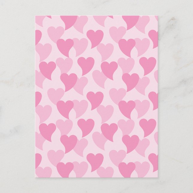 Liebliche Herzen Nahtloses Muster Postkarte (Vorderseite)