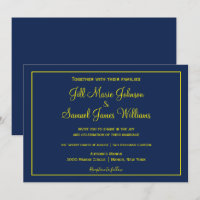 Liebliche Hochzeit in Blau und Gelb