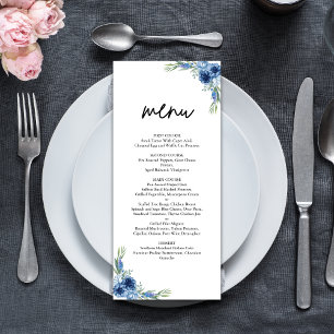 Liebliche Hochzeit mit Blauer Flora Menükarte