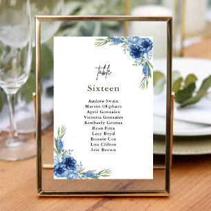 Liebliche Hochzeit mit Blauer Flora Tischnummer