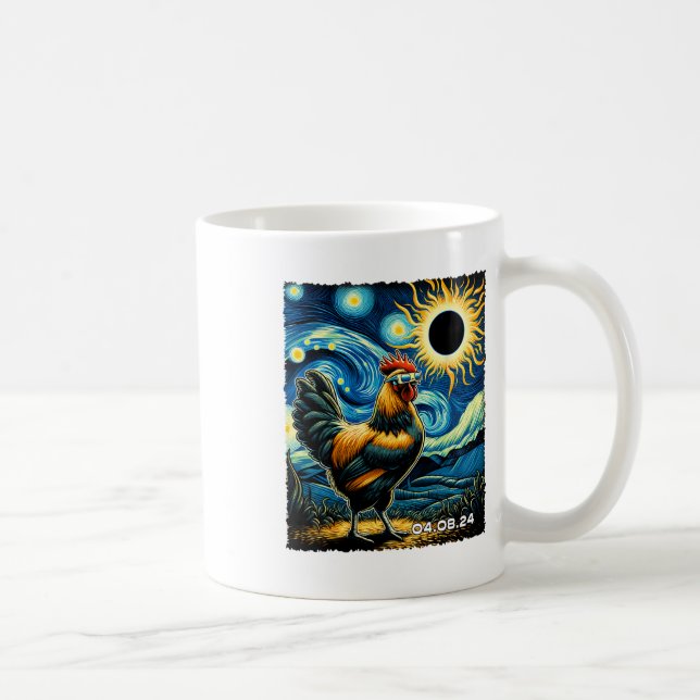 Liebliche Hühner Starry Night Funny Chickens Solar Kaffeetasse (Rechts)