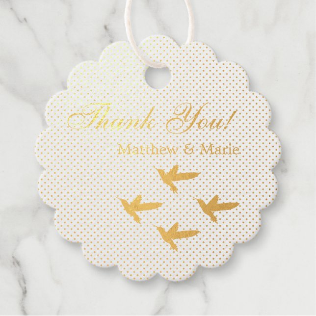 Liebliche Hummingbirds Wedding Danke Geschenkanhänger (Vorderseite)