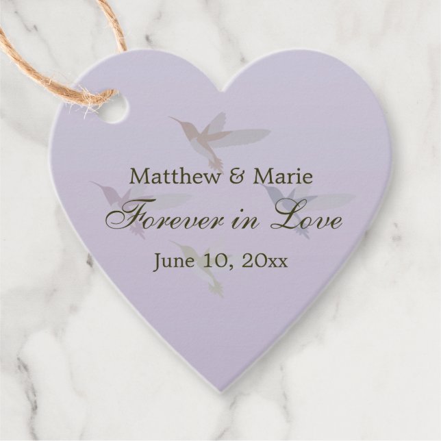 Liebliche Hummingvögel Hochzeit für immer in der L Geschenkanhänger (Vorderseite)