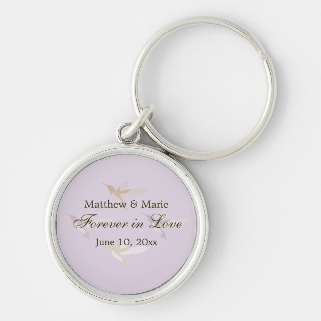 Liebliche Hummingvögel Hochzeit für immer in der L Schlüsselanhänger (Vorne)