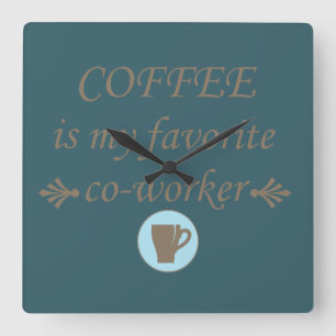 Liebliche Kaffeetrinker-Zitate Quadratische Wanduhr