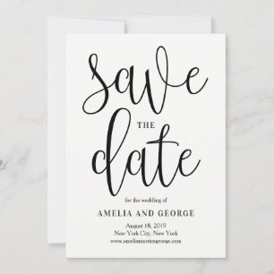 Liebliche Kalligraphie Save the Date Card