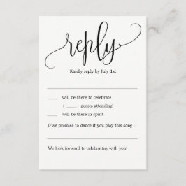 Liebliche kalligraphische Hochzeit RSVP ohne Menü Einladung