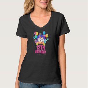 Liebliche Katze 12. Geburtstag Katzen Hausbesitzer T-Shirt