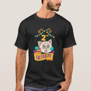 Liebliche Katze 2. Geburtstag Katzen Hausbesitzer T-Shirt