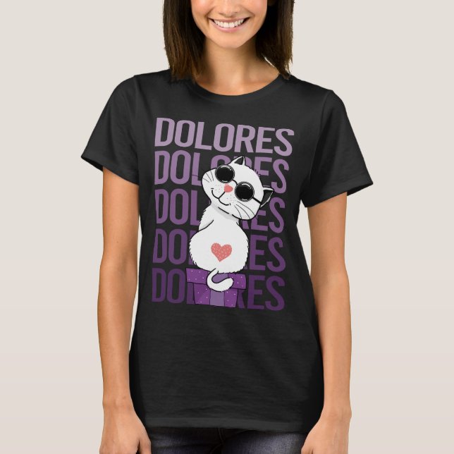 Liebliche Katze - Dolores Name T-Shirt (Vorderseite)