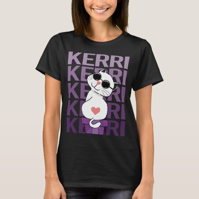 Liebliche Katze - Kerri Name T-Shirt (Vorderseite)