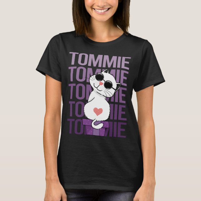 Liebliche Katze - Name Tommie T-Shirt (Vorderseite)