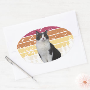 Liebliche Katze Ovaler Aufkleber