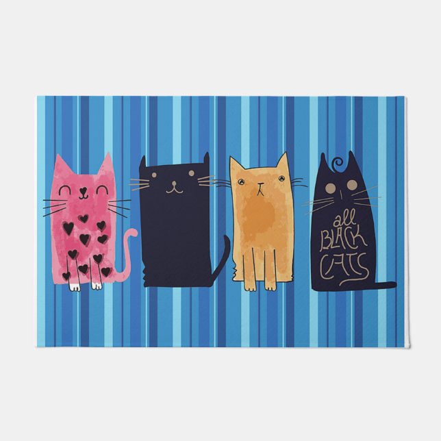 Liebliche Katzen Doormat, Bestes Katzen-Geschenk Fußmatte (Vorderseite)