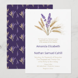 Liebliche Lavender & Wheat Wedding Einladung
