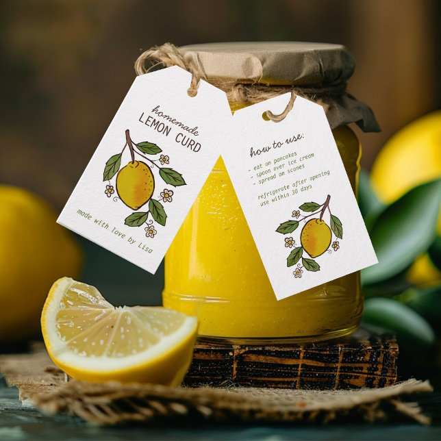 Liebliche Lemons hausgemachte Leckereien Rustikale Geschenkanhänger (Lovely Lemons Homemade Treats Rustic Custom Gift Tags
)