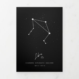 Liebliche Libra Zodiac - Funny Libra Zodiac Lover Dreifach Gefaltete Ankündigung