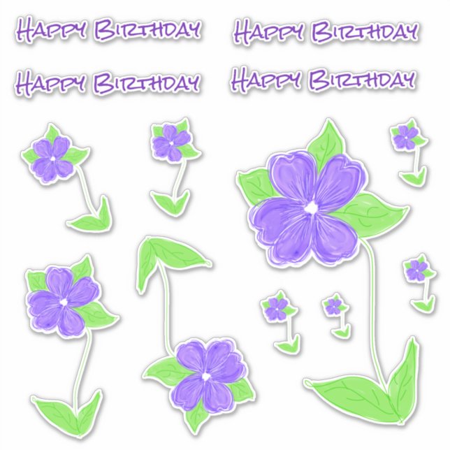 Liebliche Lila Sticker-Decals Aufkleber (Vorderseite)