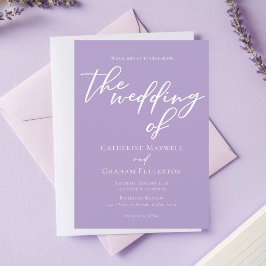 Liebliche Lilac White Script Nachmittags Hochzeit Einladung