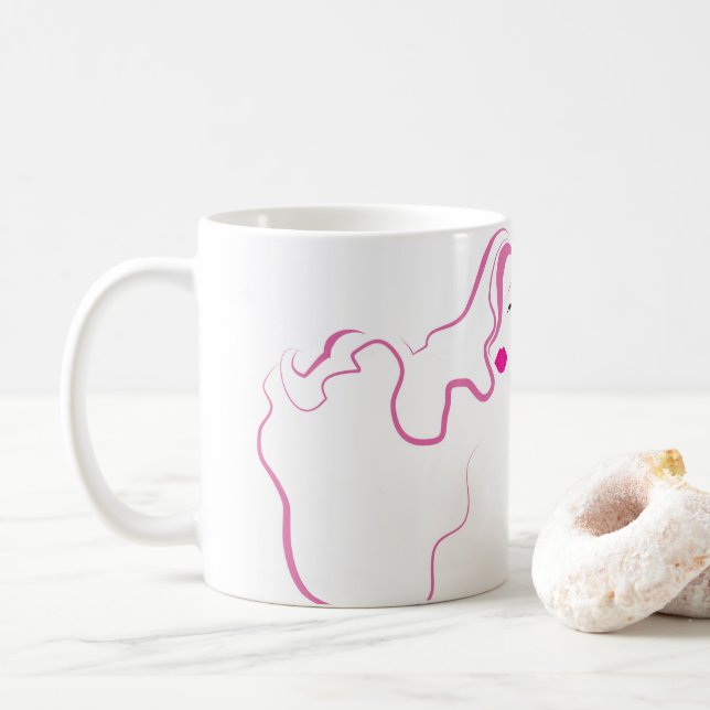 Liebliche Mädchen Ikone rosa Haare Haarstyling Bra Tasse (Mit Donut)