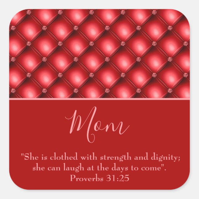 Liebliche Mama Roter Sticker (Vorderseite)