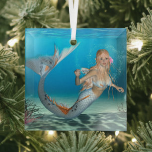 Liebliche Meerjungfrau Ornament Aus Glas