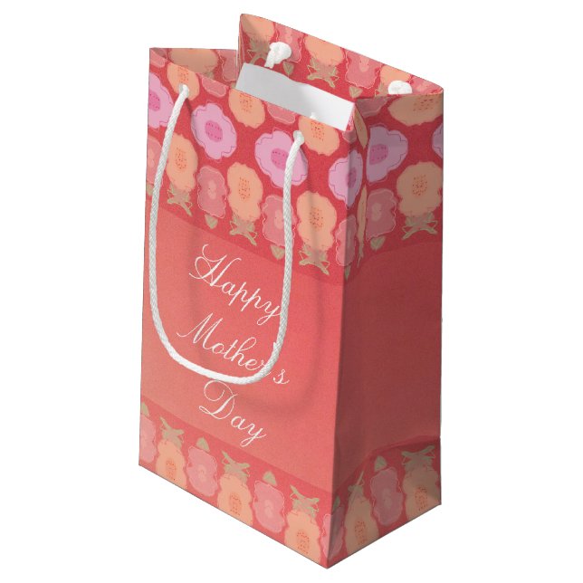 Liebliche Mütter-Tagesgeschenk-Tasche Kleine Geschenktüte (Rückseite Schrägansicht)