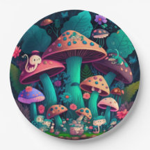 Liebliche niedliche Elfen spielen unter Pilzen und