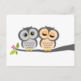 Liebliche Owls Hochzeitskarten Einladungspostkarte