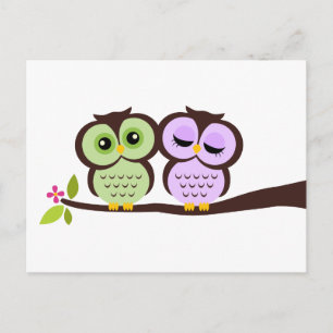 Liebliche Owls Hochzeitskarten Einladungspostkarte