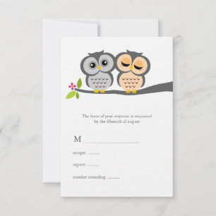 Liebliche Owls Hochzeitskarten RSVP Karte