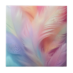 Liebliche Pastel Feathers Fliese