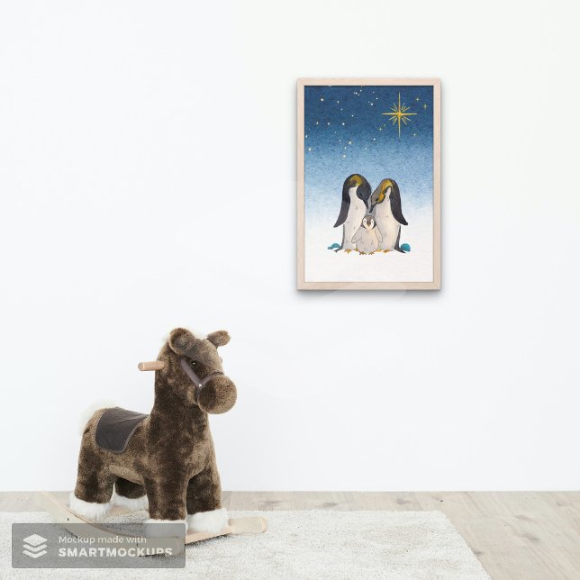 Liebliche Penguin-Familie Wasserfarbe Poster (Von Creator hochgeladen)