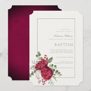 Liebliche Peonies sage Green Script Taufen Einladung