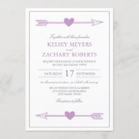 Liebliche Pfeile Einladung Hochzeit / Lilac und Gr