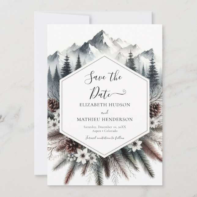 Liebliche Pine Mountain Hochzeit Save The Date (Vorderseite)