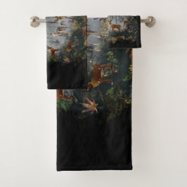 Liebliche Reindeer At Night Badhandtuch Set