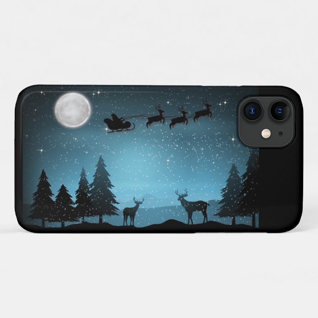 Liebliche Reindeer At Night Case-Mate iPhone Hülle (Rückseite (Horizontal))