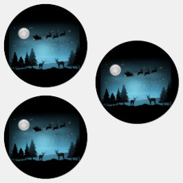 Liebliche Reindeer At Night Etiketten