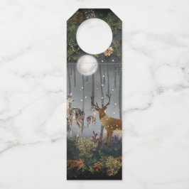 Liebliche Reindeer At Night Flaschenanhänger
