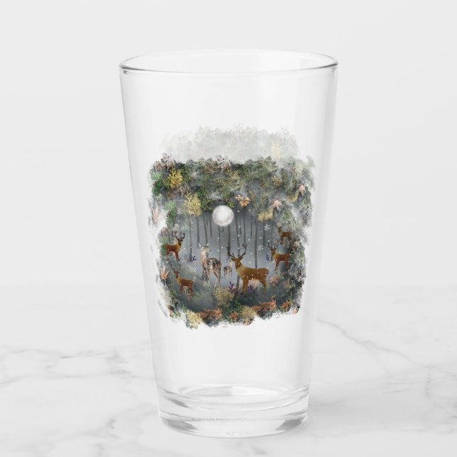 Liebliche Reindeer At Night Glas (Vorderseite)