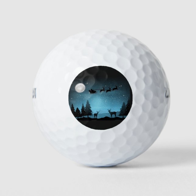 Liebliche Reindeer At Night Golfball (Vorderseite)
